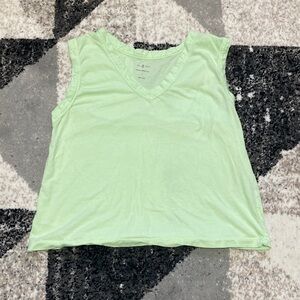Lou & Grey Light Green V-Neck Tank Top